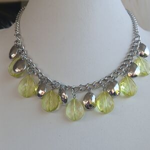 Paparazzi Silver Necklace with Yellow Teardrops
